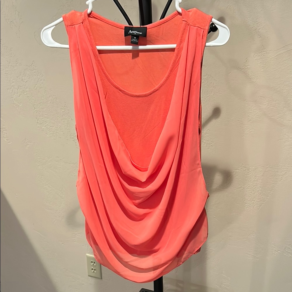 Coral Draped Women's dress tank Top
